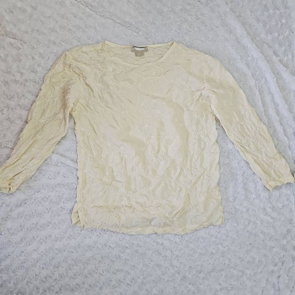 Vintage Metropole Cream Embroidered Blouse Size Medium